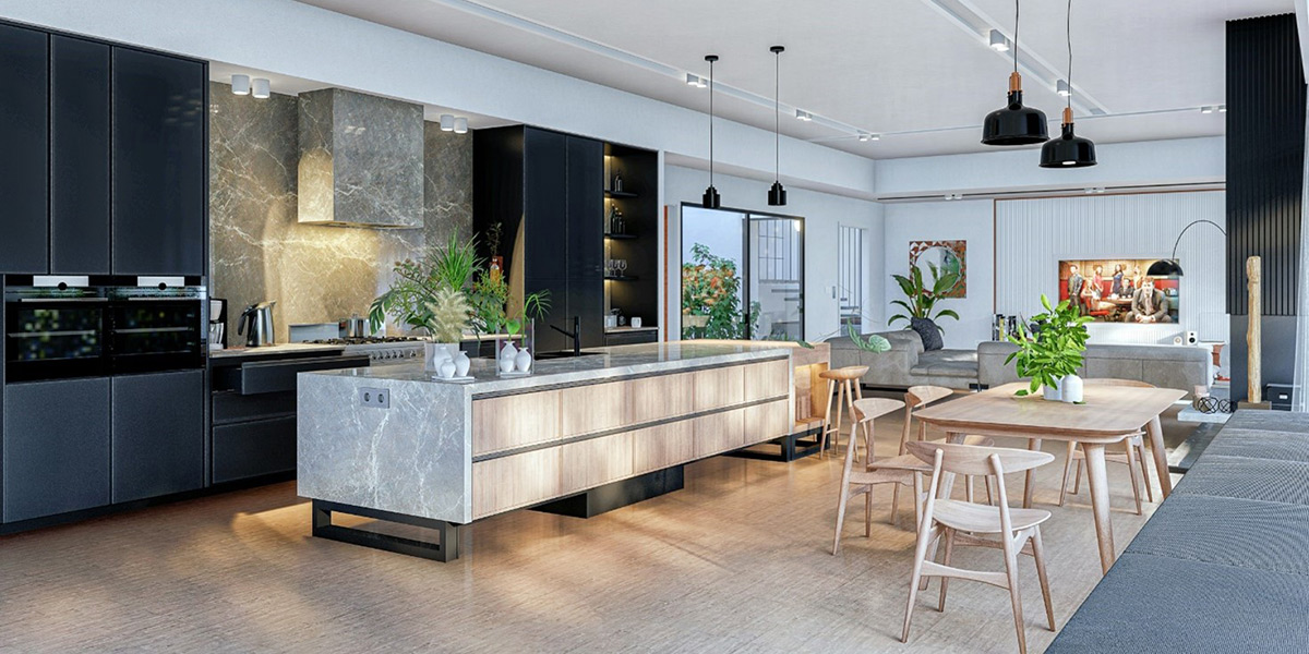 cucine moderne con isola open space